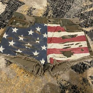 Ralph Lauren denim American flag shorts